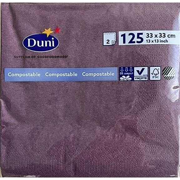 Duni Serwetki 2 Warstwowe 33X33 Śliwkowy 125 Szt. - Duni