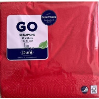 Duni Serwetki 3 Warstwowe 33X33 Cm Czerwony 50 Szt. - Duni