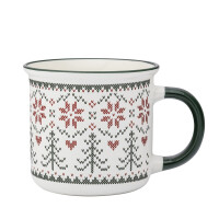 Kubek Prosty 400 Ml Z Czarnym Uchem Scandi Winter Altom Design - ALTOM DESIGN
