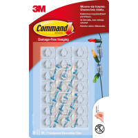 Command™ Przezroczyste Haczyki Do Wieszania Ozdób, 20 Haczyków + 24 Mini Paski - Command™