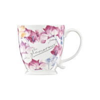 Kubek Porcelanowy 480 Ml Diana Kwiatki Różowe Garden - AMBITION