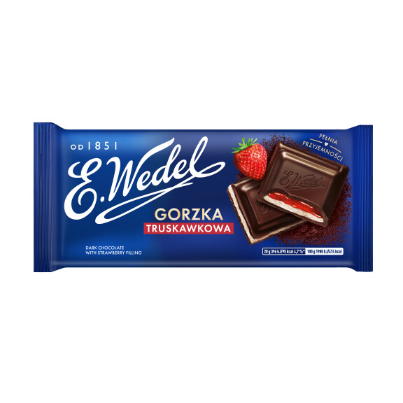 E.wedel Czekolada Gorzka Truskawkowa 100G - Wedel