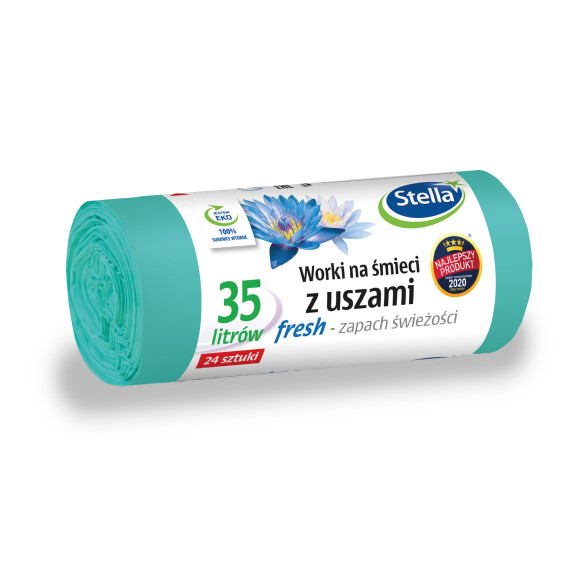 St Worki Na Śmieci Z Uszami Fresh Świeży Zapach 35L 24Szt - Stella