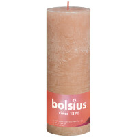 Bolsius Świeca Pieńkowa Rustic 190/68 Shine Mglisty Róż - Bolsius