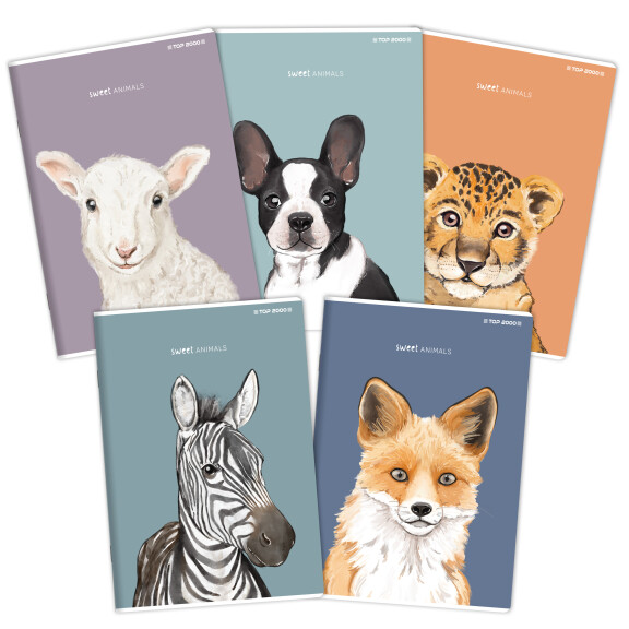 Zeszyt Sweet Animal A5 32K Kratka Z Marginesem Top 2000 - TOP-2000