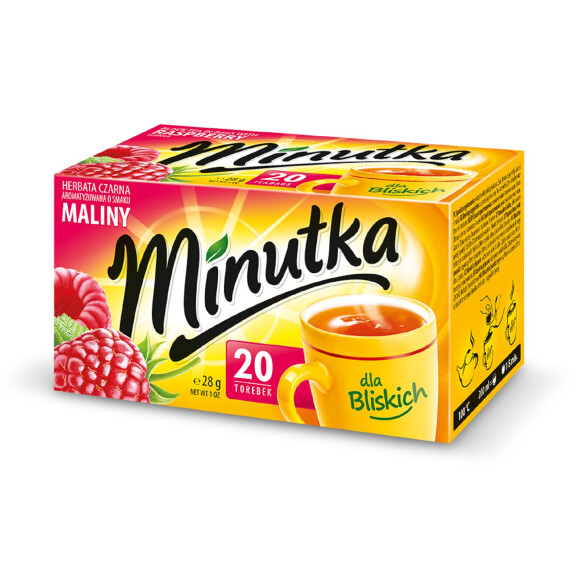 Minutka Czarna 20 Torebek O Smaku Maliny 28G - Minutka