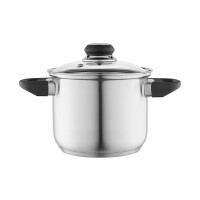 Garnek Nierdzewny Wysoki 2,3L 16Cm Z Pokrywą Szklaną Emilio Altom Design - ALTOM DESIGN