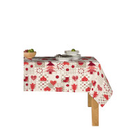 Obrus 135X180 Cm Patchwork Czerwony - Beż - Mistral Home