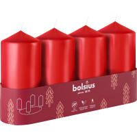 Bolsius Świece Pieńkowe Adwentowe 100/48Mm 4Szt. Delikatna Czerwień - Bolsius