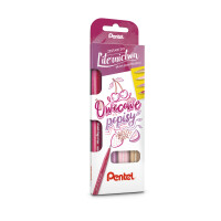 Pentel Zestaw 4 Pisaków/Pędzelków Ses15C Brush Sign Pen - Owocowe Popisy - PENTEL
