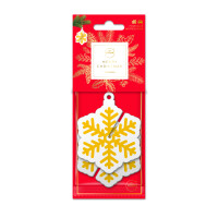 Odświeżacz Powietrza Do Samochodu Aroma Home Xmas Cellulose 3D Snowflake Gold Cynamon - AROMA