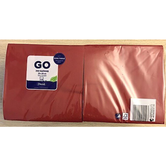 Duni Serwetki 3 Warstwowe 33X33 Cm Bordowy 250 Szt. - Duni