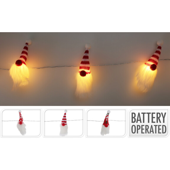 Łańcuch Led W Mikołaje 10Led 3 Wzory - Koopman