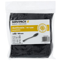 Łyżeczka Wave Czarna Ps Wielokrotnego Użytku|40 Szt.|Servipack|Guillin Polska - Servipack