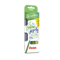 Pentel Zestaw 4 Pisaków/Pędzelków Ses15C Brush Signpen - Zielone Jagody - PENTEL