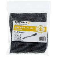 Łyżka Wave Czarna Ps Wielokrotnego Użytku|40 Sztuk|Servipack|Guillin Polska - Servipack