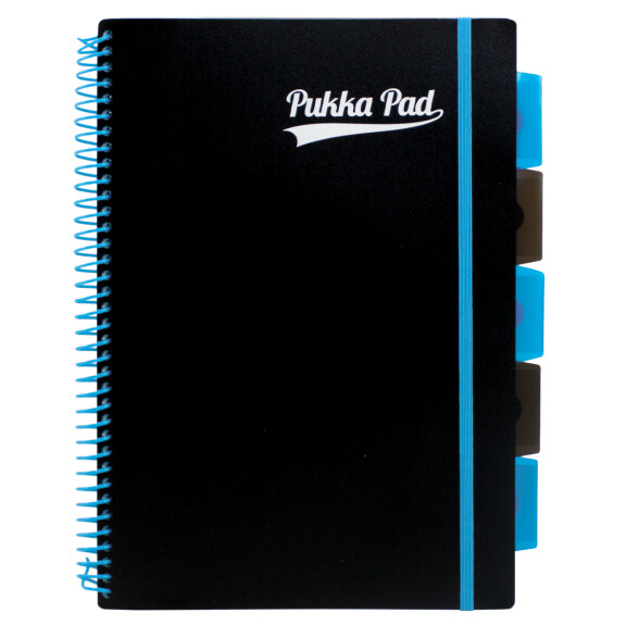 Pukka Pad Kołozeszyt Pp Neon Black A4 Niebieski Kratka - PUKKA PAD
