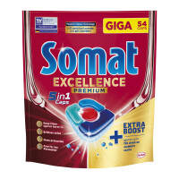 Somat Excellence Premium 5 W 1 Caps Kapsułki Do Mycia Naczyń W Zmywarkach 1053 G (54 Sztuki) - Somat