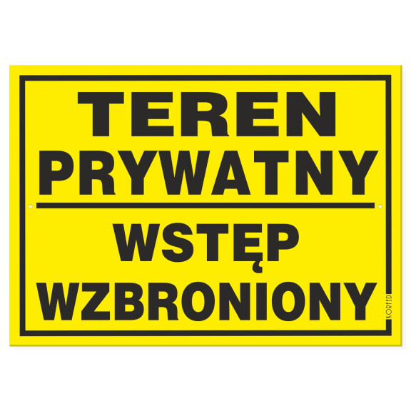 Korfed Tablica Teren Prywatny Wstęp Wzbroniony 25X35Cm X1Szt. - KORFED