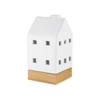 Świecznik Led Domek Porcelana 7,8X7,8X14,7Cm Florina - FLORINA