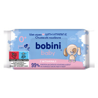 Bobini Baby Chusteczki Nawilżane Dla Dzieci I Niemowląt 60 Szt. Z Witaminą E 2+1 Gratis - Bobini Baby