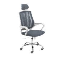 Fotel Koda White Z Zagłówkiem Szary - TS INTERIOR