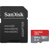 Karta Microsdxc Sandisk 64Gb Ultra 140Mb/S C10 A1 Uhs-I + Adapter - Sandisk