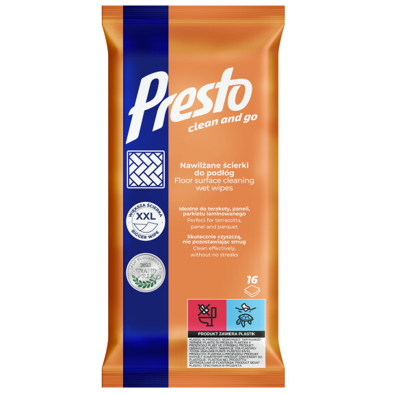 Presto Nawilżane Ścierki Do Podłóg 16 Sztuk - Presto