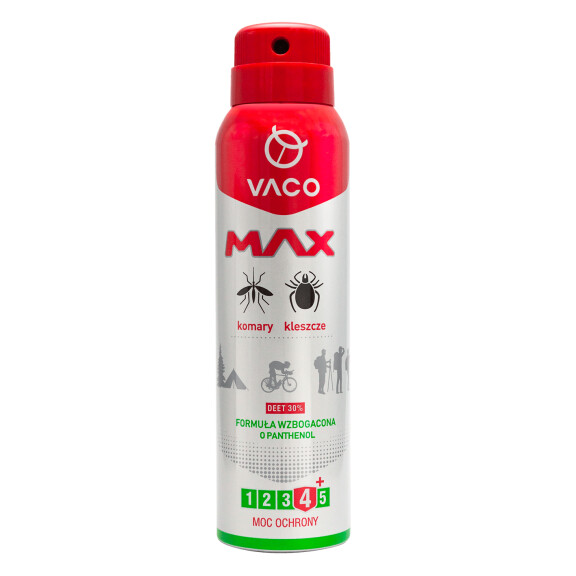 Vaco Spray Max Na Komary, Kleszcze, Meszki Z Panthenolem I Deet 30% - 100 Ml - Vaco