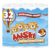Miśki Papier Toaletowy 32 Rolki 3-Warstwowy - MIŚKI