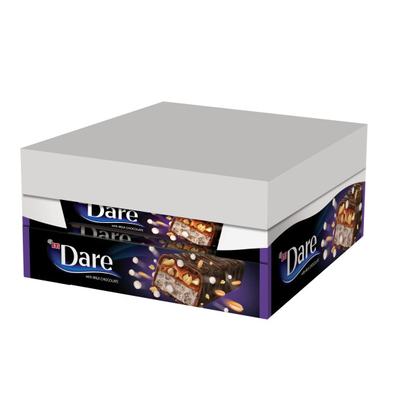 Dare Baton Z Orzeszkami Ziemnymi, Karmelem, Nugatem, Kulkami Pszennymi Pokryty Mleczną Czekoladą - 50G - DARE