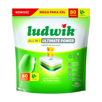 Ludwik Tabletki Do Zmywarek All In 1 Ultimate Power 80 Szt. Lemon - Ludwik