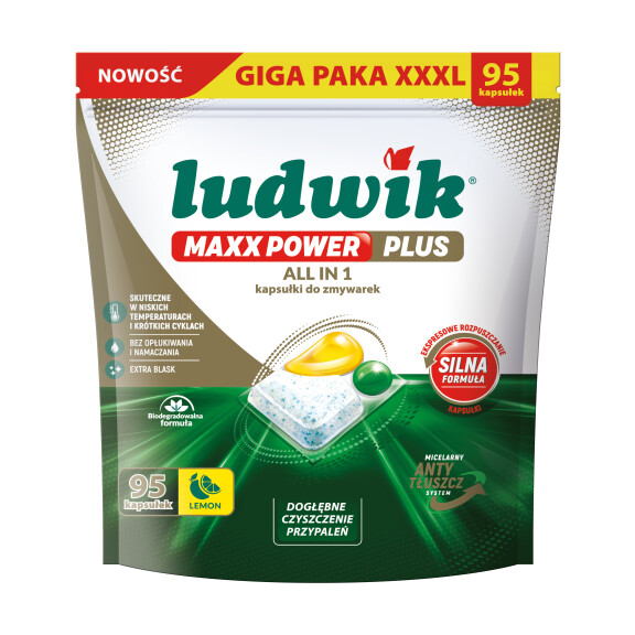 Ludwik Maxx Power Plus Kapsułki Do Zmywarek 95 Szt. Lemon - Ludwik