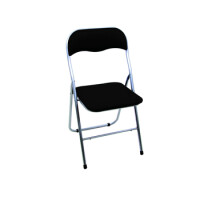 Krzesełko Składane Czarno-Srebrne Patio - PATIO