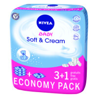 Nivea Chusteczki Soft & Cream 3+1 4X63Szt. - Nivea Baby