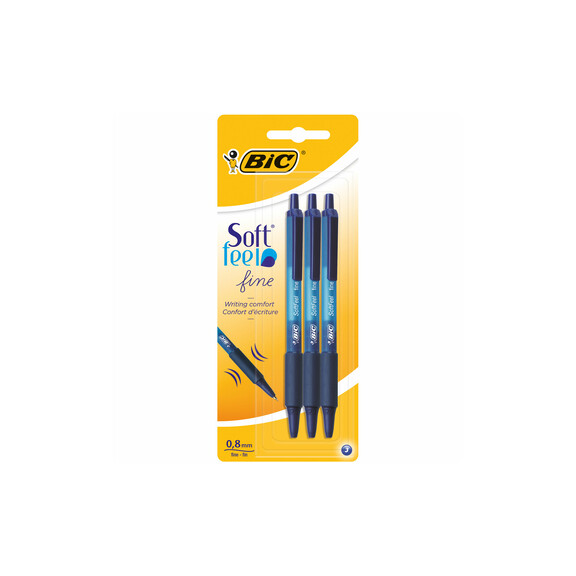 Bic Soft Feel® Clic Grip Długopis Automatyczny Niebieski Blister 3 Szt. - BiC