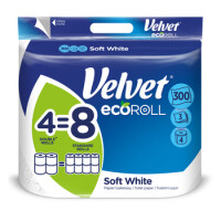 Papier Toaletowy Velvet Ecoroll Delikatnie Biały A'4 - VELVET