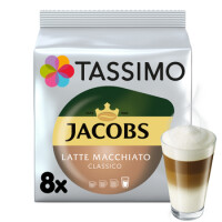 Tassimo Jacobs Latte Macchiato Classico Kawa Mielona 8 Kapsułek I Mleko 8 Kapsułek 264 G - Tassimo