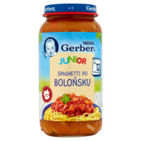 Gerber Junior Obiadek Spaghetti Po Bolońsku Po 12 Miesiącu 250 G - Gerber