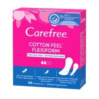 Carefree Cotton Flexiform Unscented, Wkładki Higieniczne 56 Szt. - Carefree