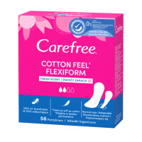 Carefree Cotton Flexiform, Wkładki Higieniczne 56 Szt. - Carefree