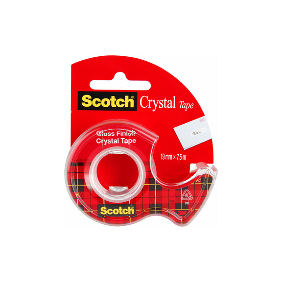 Taśma Samoprzylepna Scotch® Crystal Clear, Przezroczysta, Na Podajniku, 19Mm X 7,5M - Scotch