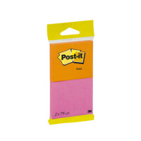 3M Karteczki Samoprzylepne Post-It® Intensywnie Pomarańczowe I Różowe,76X63Mm,2X75K - Post-it