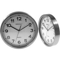 Zegar Ścienny DUŻY Srebrny MAT 34 cm CICHY METAL