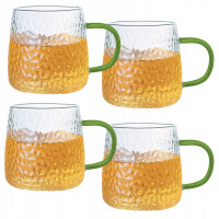 Szklanki Zielonym uchem do kawy herbaty 350 ml MG Home Deco zestaw 4 szt