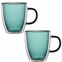 Zestaw 2 szklanki termiczne z ZIELONYM wnętrzem 300 ml MG Home GESLER