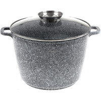 DUŻY GARNEK GRANITOWY 10L + POKRYWKA INDUKCJA GAZ (1)