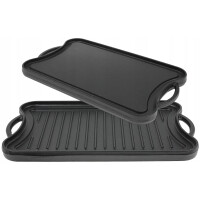 Płyta ŻELIWNA Grillowa na OGNISKO Grilla Patelnia Grill Dwustronna 51x26 cm