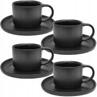 4X FILIŻANKA 220 ML SERWIS KAWOWY ARTENA FILIŻANKI PORCELANA DO KAWY SPODEK