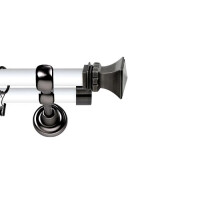 Karnisz Metalowy Prestige podwójny 25/19mm Orto Antracyt - biały